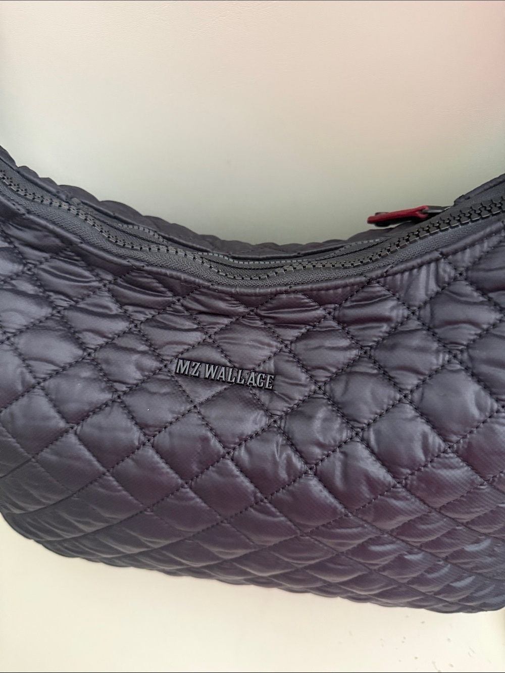 MZ WALLACE Large Metro Shoulder Quilted Black Shoulder Hobo Quilted Bag 232 - Picture 14 of 17